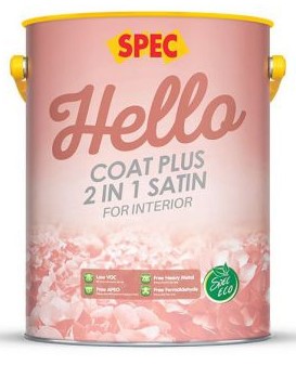 Sơn nội thất SPEC HELLO COAT PLUS 2 IN 1 SATIN FOR INTERIOR